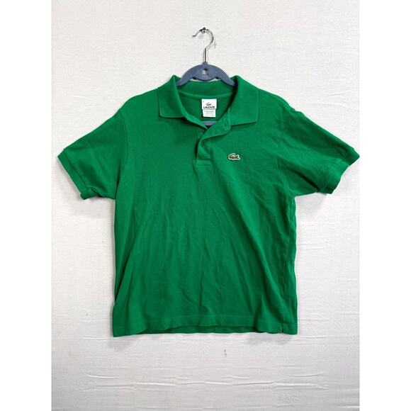 Lacoste Polo Shirt Mens 6 Green Short Sleeve Crocs Logo Golf Collared Pullover - Picture 1 of 7